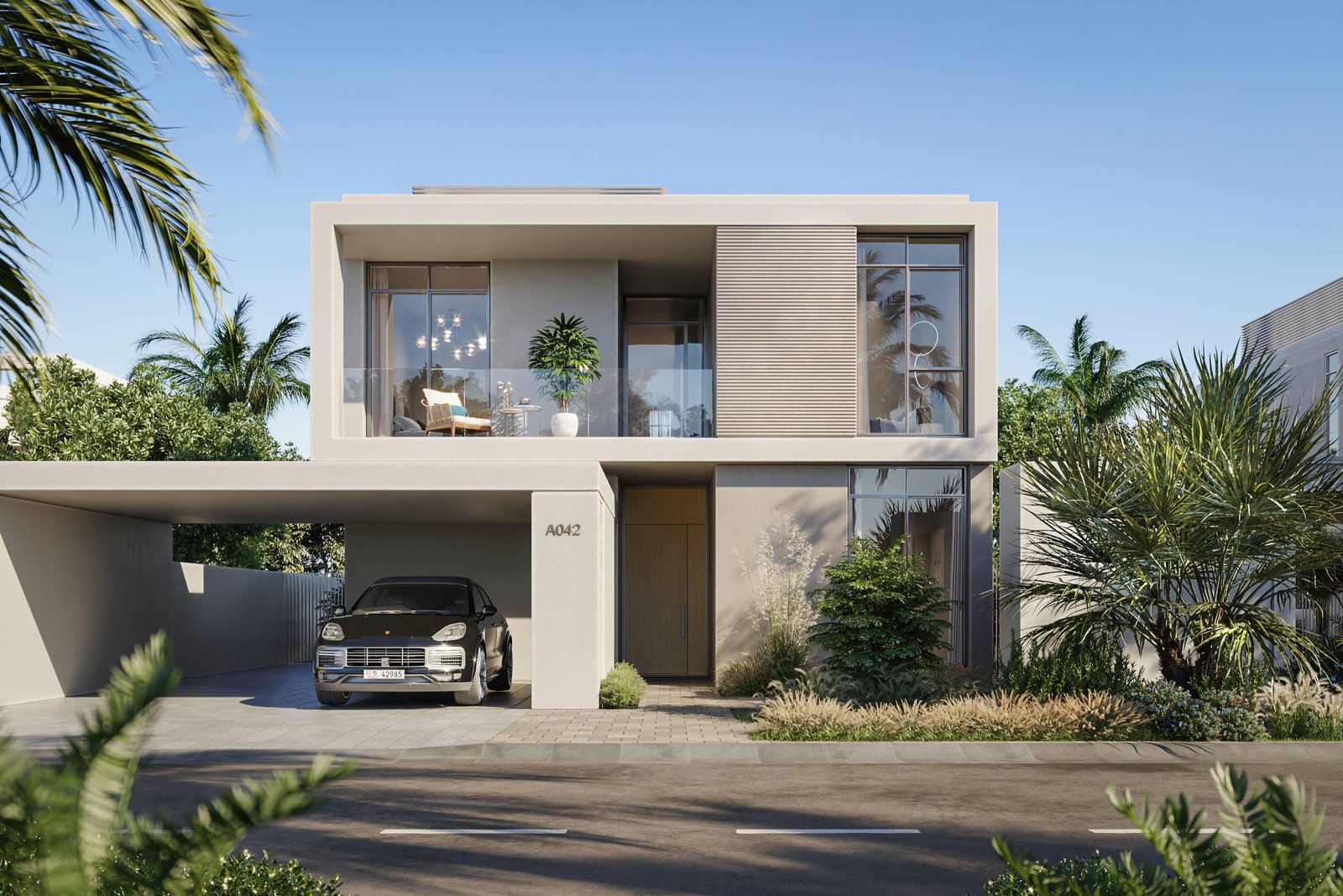 Fay Valley Masdar City Abu Dhabi luxury villa community with expansive green landscapes and sustainable living environment.